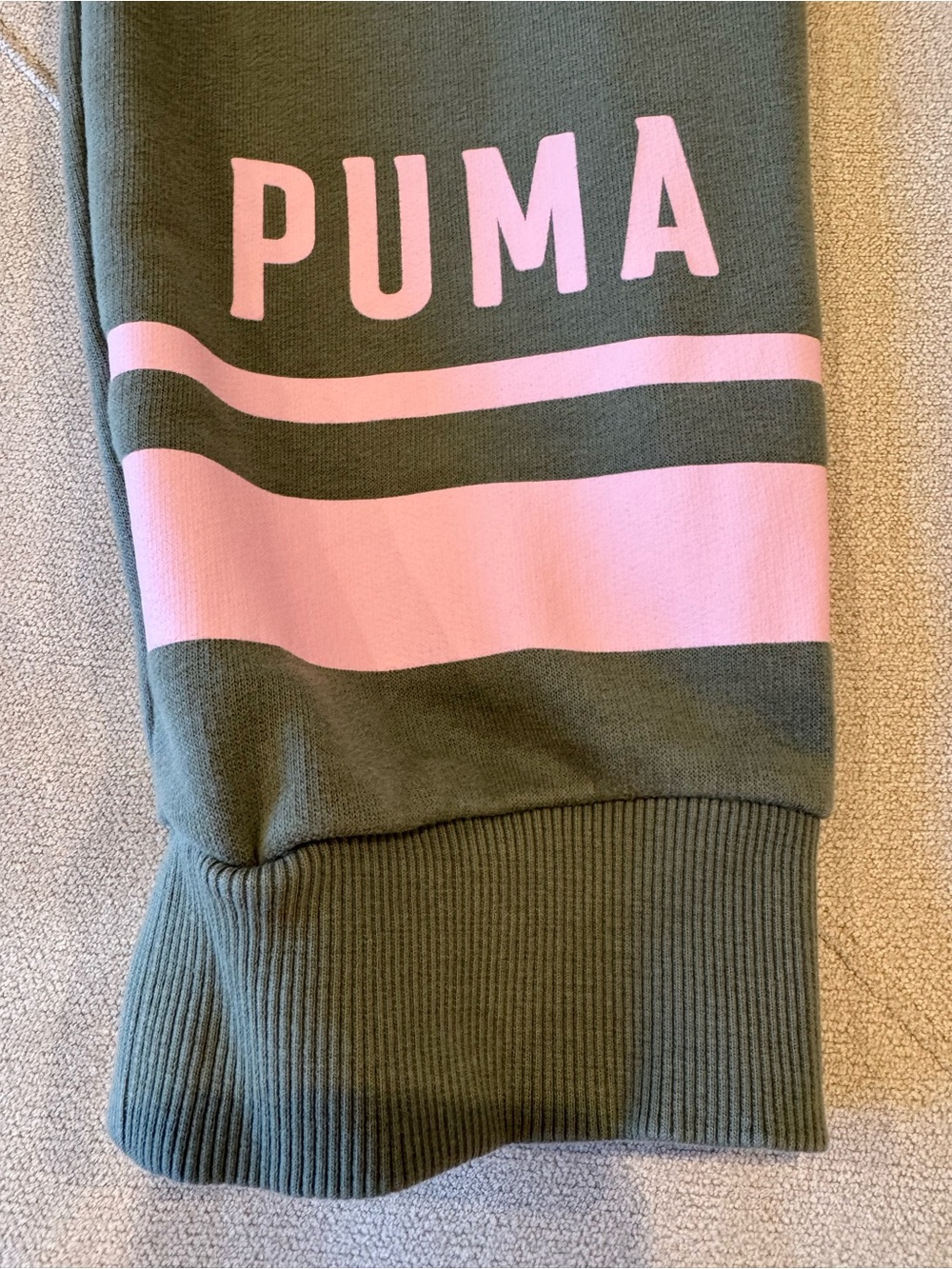 Puma Olive Green Women’s Hoodie & Joggers with Pink Accents - Picture 8 of 10